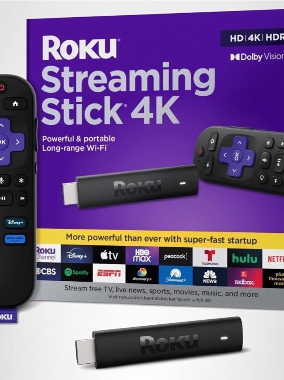 Roku Streaming Stick 4K 3820 HD and HDR Dolby Vision
